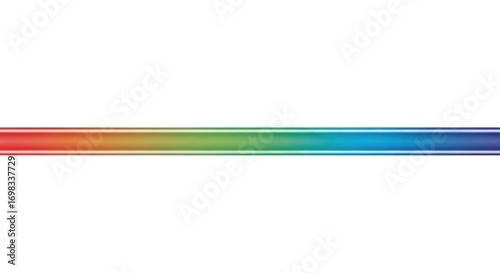 Vibrant Rainbow Gradient Bar on White Background, Spectrum of Colors