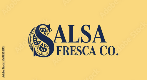 Vintage Salsa Fresca Co food brand logo design.