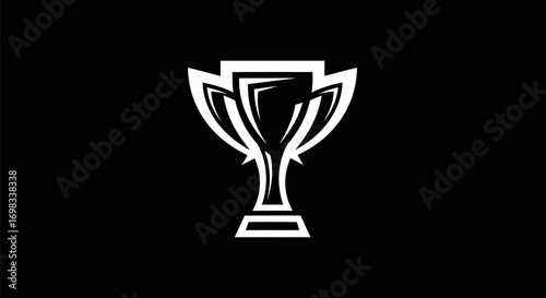 Stylized white trophy cup icon for victory and achievement.