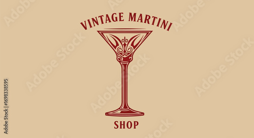 Vintage Martini Shop logo with an ornate glass illustration.