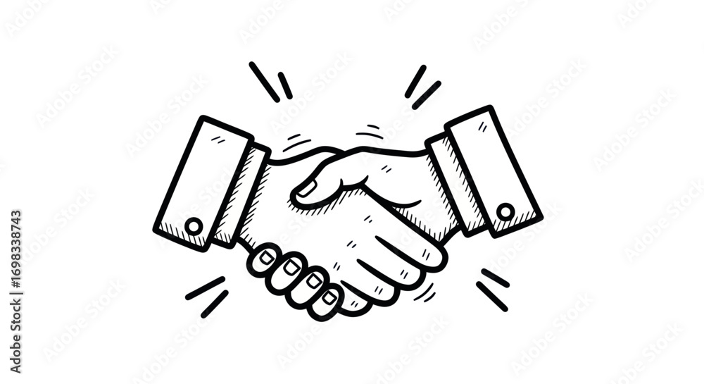 Obraz premium Simple Handshake Graphic Illustration.