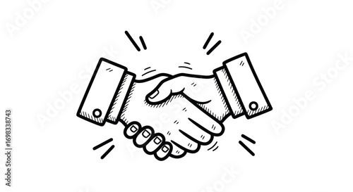 Simple Handshake Graphic Illustration.