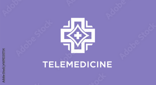 Modern Telemedicine Symbol for Virtual Doctor Consultation.