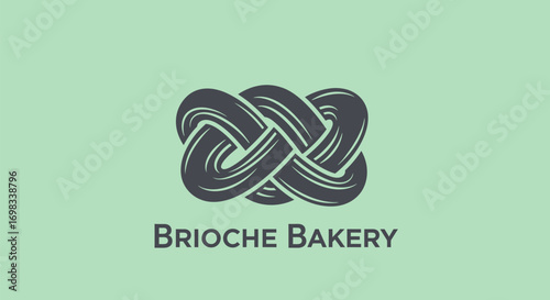 Elegant Braided Brioche Loaf Logo for a Bakery.