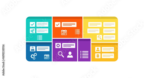 Colorful Flat Design User Interface UI Elements Collection for Web and App Design.