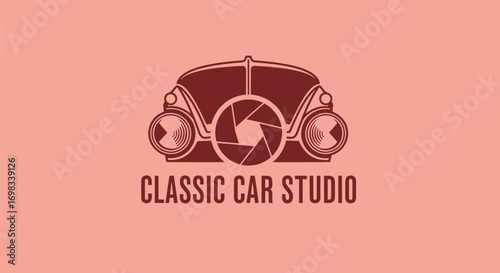 Creative logo design for a classic car photography studio.
