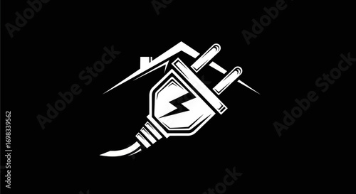 Home Electricity Power Supply Vector Icon Illustration.