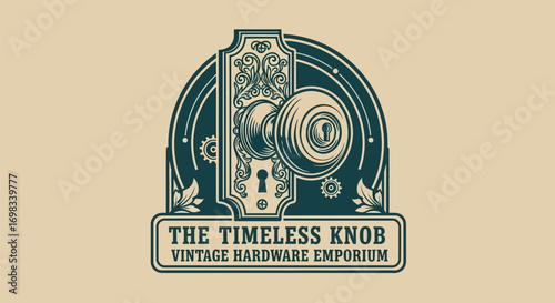 Vintage Ornate Doorknob Logo for a Hardware Emporium.