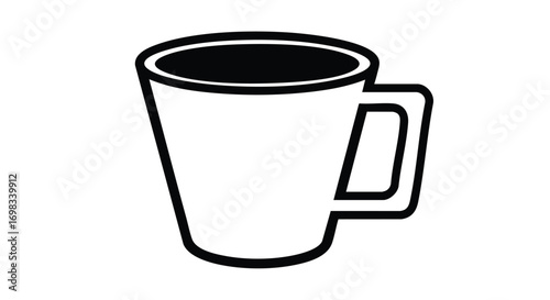 Elegant black and white coffee mug graphic for modern minimal design projects and business concepts