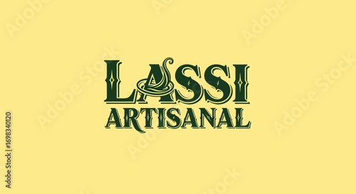 Elegant Lassi Artisanal logo with custom green typography.