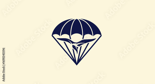 Creative Parachute and Bird Combination Logo Design.