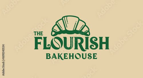 Creative Flourish Bakehouse logo with croissant and coffee bean.