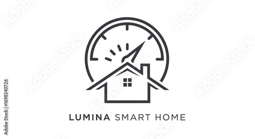 Lumina Smart Home Logo with House and Clock Icon.