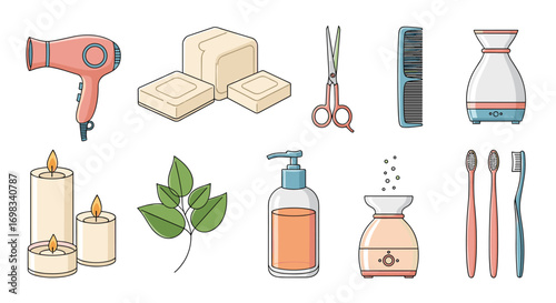 Spa and beauty care products for relaxation and self care routine essentials