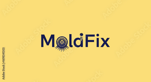 MoldFix Logo with Gear and Shield Emblem.