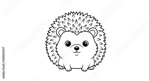 Adorable cartoon hedgehog animal character illustration for children's books and educational materials