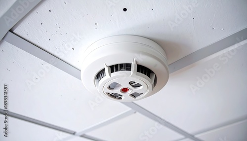 White smoke detector on ceiling (2)