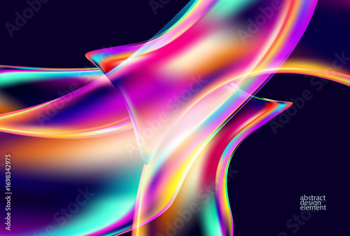 Abstract background of fluid iridescent shape. Colorful liquid vector wallpaper.