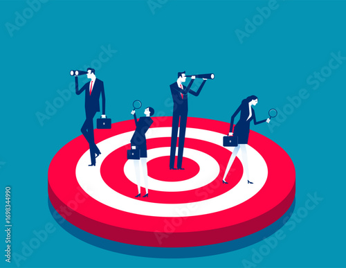 Target. Successful business team with business goals