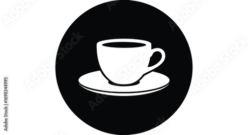 Sip morning coffee from this modern monochrome cup, ideal for a logo or menu design element today