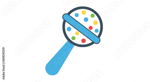 Colorful Baby Rattle Toy with Handle.