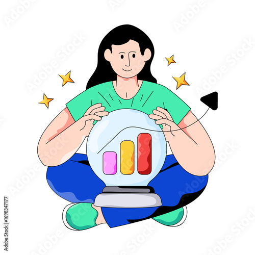 A flat design illustration of future prediction