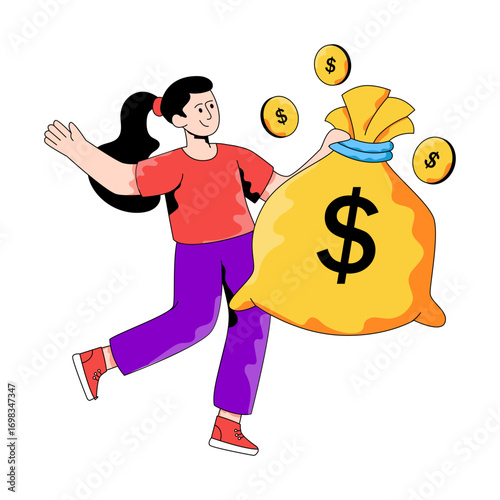 A perfect design illustration of money bag