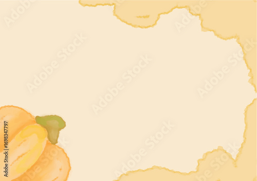 Beige watercolor with pumpkin accent for harvest celebration and thanksgiving stationery.