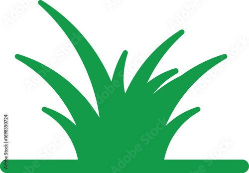 Green Grass Clump Icon on White Background Keywords: grass, green, clump, icon, symbol, nature, plant