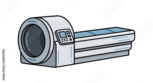 Modern Medical CT Scanner Illustration.