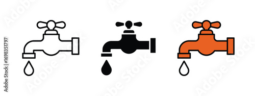 Water pipe with clean drop icon vector. droplet symbol. vector illustration.