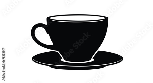 Enjoy a warm cup of coffee in a stylish monochrome design, perfect for a menu or cafe promotion.