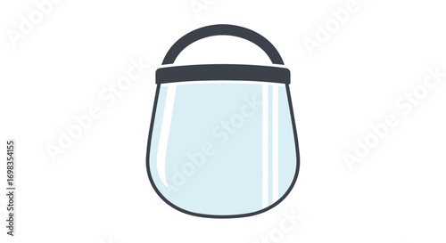 Clear Plastic Face Shield with Black Headband for Protection.