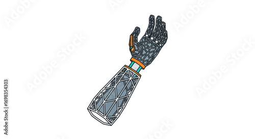 Futuristic Mechanical Arm with Detailed Design.
