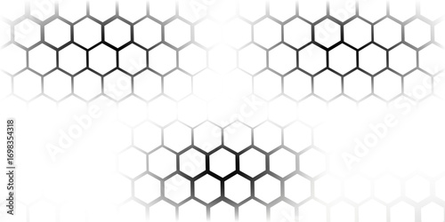 Abstract white hexagon geometric pattern background. Futuristic digital high-technology banner. Eps10