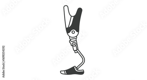 Modern Bionic Prosthetic Leg Illustration for Amputees.
