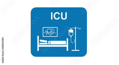 Icon representing an Intensive Care Unit with medical equipment.