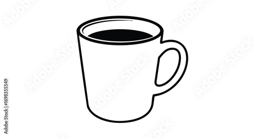 Enjoy a coffee break with this simple line art mug illustration for your next design project