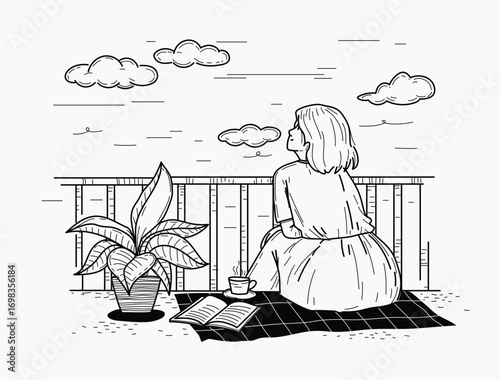 continuous one line art drawing. Sad in problem, anxiety and stress,  Mental health disorder, depression, tired.
