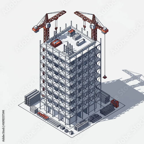 Silhouette illustration of a construction excavator digging into the earth, creating a hole.