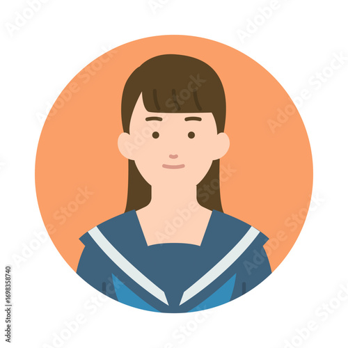 女子学生の正面イラスト