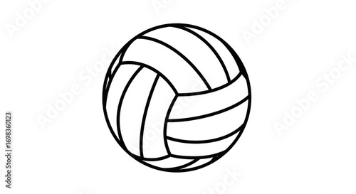 Classic volleyball illustrated in a simple black and white line art style.