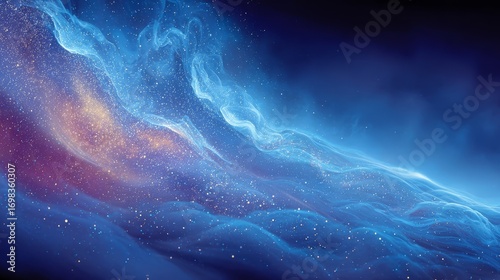 Cosmic dreamscape, stunning nebula wallpaper with blue, purple, and glimmering stars