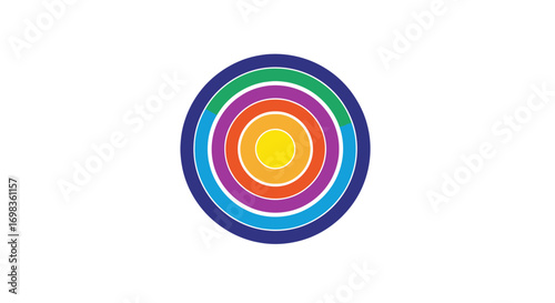 Concentric Circles: Colorful Abstract Design with Vibrant Rings.