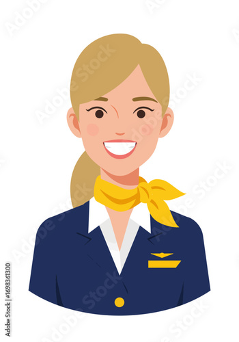 Smiling Flight Attendant