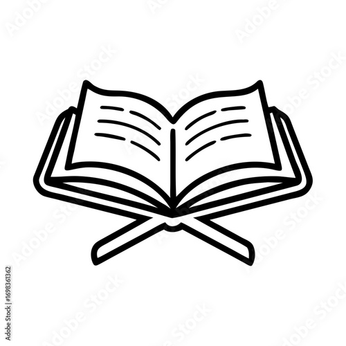 Open Quran icon on transparent background for celebrating Ramadan  