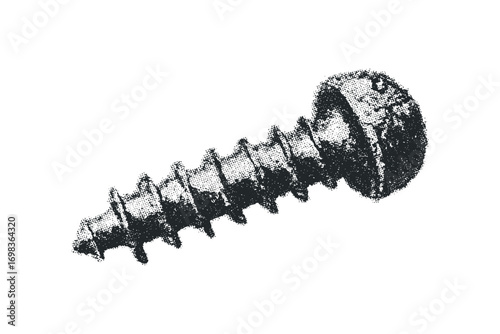 Detailed Screw with Halftone Texture