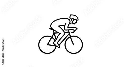 Silhouette of a Cyclist in a Racing Stance.