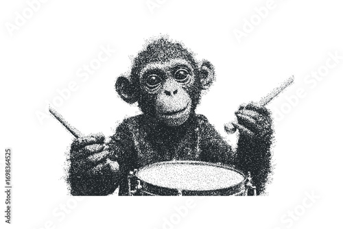 Monkey Playing Drums Image Transparent