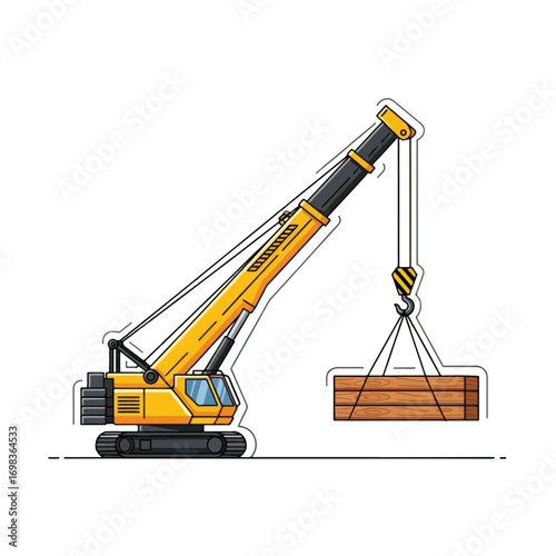 Silhouette illustration of a construction excavator digging into the earth, creating a hole.